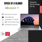 Lenovo Ideapad 1 15 inch Laptop Computer, HD 15.6 Laptop Microsoft Office Included Lifetime, Thin Lightweight Laptop College Students,20GB RAM 512GB SSD,Windows 11 Laptop Notebook PC,10-Key Number Pad