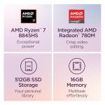 IdeaPad 5 2-in-1-2024 - Professional Laptop - Fingerprint Sensor - 16" WUXGA IPS Display - 16GB Memory - 512GB SSD Storage - AMD Ryzen™ 7 8845HS - Windows 11 Home -Luna Grey