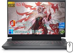 Dell G15 5530 Gaming Laptop - 15.6" FHD 165hz Display, Intel i9-13900HX(24-core), GeForce RTX 4060, 64GB DDR5, 1TB SSD, WiFi 6, Backlit Keyboard, Windows 11 Pro & Free Microsoft Office Pro