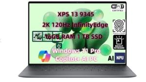NewDel.l XPS 13 9345 Laptop, Copilot+ AI PC Business Student (13.4" 2K 120Hz InfinityEdge, Snapdragon X Plus (> Core i7-1355U) 16GB 8448mt/s RAM, 1TB SSD), Thin Light, 27Hours Battery Life, Win 11 Pro