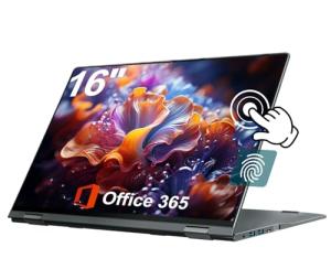 jumper 2 in 1 Laptop, 16 inch Convertible Laptop Computer with IPS FHD 360 Degree Touchscreen, 640GB Storage, 16GB RAM, Fingerprint Reader, Backlit Keyboard, WiFi 6