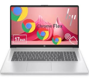 HP 17.3" Touchscreen Chromebook, 8GB RAM, 128GB SSD,Intel 4-Core, HDMI, Type C, ChromeOS Flex,Designed Purely for School and Work | Game App Not Allowed | No Mouse