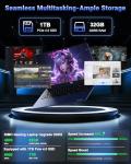 NIMO 17.3" IPS FHD-Gaming-Laptop, AMD Ryzen 7 8745HS 32GB DDR5 RAM 1TB SSD (8C/16T, up to 4.9GHz) Radeon 780M Graphics Business Computer with 100W Type-C Backlit Keyboard, Fingerprint USB-C 4.0
