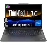 Lenovo ThinkPad E16, WUXGA 16" IPS, Intel 10 Core i7-1355U, 40GB RAM, 1TB NVMe, Fingerprint, Backlit KB, WiFi 6, Bluetooth, RJ-45, W11P, Business Laptop