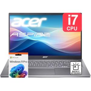 acer Aspire Premium 15.6" Laptop | Intel Core i7-1255U up to 4.7GHz | 40GB RAM - 2TB PCIe SSD | FHD Display | Backlit Keyboard | Wi-Fi 6 | Iris Xe Graphics | Webcam | Windows 11 Pro