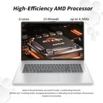 HP 17 Laptop - AMD Ryzen 5 7430U Processor, 17.3inch 250 Nits FHD IPS Display, Webcam, Wifi6, Numeric Pad, Windows 11 Pro Computer PC for Business & Students (64GB RAM 2TB SSD)