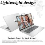 HP 17 Laptop - AMD Ryzen 5 7430U Processor, 17.3inch 250 Nits FHD IPS Display, Webcam, Wifi6, Numeric Pad, Windows 11 Pro Computer PC for Business & Students (64GB RAM 2TB SSD)