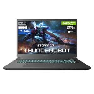 Thunderobot Storm 17 Gaming Laptop, 17.3" FHD 144Hz Display, Core i7-13620H, GeForce RTX 4050, 32GB DDR4 RAM, 1TB SSD, RGB Backlit Keyboard, HDMI, Wi-Fi, Win 11 Home