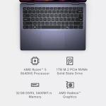 Dell inspiron 14 2-in-1 Laptop, AMD R5 8640HS (Up to 4.9 GHz), 14" Full HD+ Touch Screen, Radeon Graphics, 32 GB DDR5, 1 TB SSD, Fingerprint, Microsoft Copilot, Windows 11 Pro w/RH-Accessories