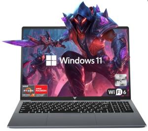 KAIGERR 2025 Gaming Laptop, 16.0inch Laptop Computer with AMD Ryzen 7 5825U(8C/16T, Up to 4.5GHz), 16GB RAM 512GB NVMe SSD Windows 11 Laptop, Radeon RX Vega 8 Graphics,WiFi 6, Backlit KB