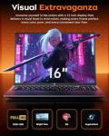KAIGERR 2025 Gaming Laptop, 16.0inch Laptop Computer with AMD Ryzen 7 5825U(8C/16T, Up to 4.5GHz), 16GB RAM 512GB NVMe SSD Windows 11 Laptop, Radeon RX Vega 8 Graphics,WiFi 6, Backlit KB