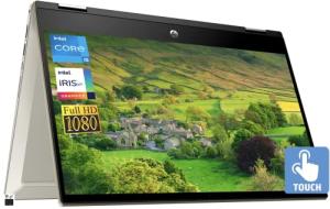 HP 2023 Pavilion x360 2-in-1 Convertible Laptop, 14" FHD Touchscreen, Intel i5-1135G7 (Upto 4.2GHz), Iris Xe Graphics, 8GB RAM, 256GB SSD, Fingerprint, Long Battery Life, Win 11+MarxsolCables