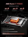 2025 AMD Laptop, 16 inch Laptop Computer with AMD Ryzen 7 7735HS Processor (8C/16T, up to 4.75GHz), 16GB DDR5 512GB NVMe SSD Work Laptop, 16″ FHD Display, Metal casing, WiFi-6, Backlit KB, Webcam,HDMI