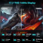 Thunderobot Storm 17 Gaming Laptop, 17.3" FHD 144Hz Display, Core i7-13620H, GeForce RTX 4050, 16GB DDR4 RAM, 512GB SSD, RGB Backlit Keyboard, HDMI, Wi-Fi, Win 11 Home