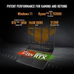 ASUS TUF Gaming A15 Gaming Laptop, 15.6” FHD 16:9 144Hz Display, AMD Ryzen™ 5 7535HS Processor, NVIDIA® GeForce RTX™ 3050, 16GB DDR5, 512GB PCIe® Gen 4.0 SSD, Wi-Fi 6, Windows 11 Home, FA506NC-DS53