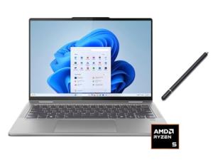 Lenov Yoga 2 in 1 14" 2K Touchscreen Laptop | AMD Ryzen 5 8640HS(Beat i7-1355U) | AMD Radeon Graphics | Backlit | Fingerprint | 8GB RAM DDR5 | 512GB SSD | Windows 11 Home | Bundle with Stylus Pen