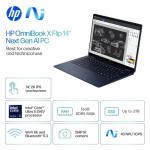 HP Omnibook X Flip 2 in 1 14’’ 2K Touchscreen Laptop, Convertible Laptop 16GB DDR5 RAM 1TB SSD, Intel Core Ultra 5 226V, Intel Arc GPU, Thunderbolt 4, Windows 11, 1 Year Office 365 with Microsoft Pen