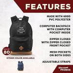 DISCOUNT PROMOS Custom Multipurpose Laptop Backpacks Set of 80, Personalized Bulk Pack - Lots of Features for Everyday Use, Perfect for Employess, Businessman - Black