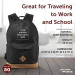 DISCOUNT PROMOS Custom Multipurpose Laptop Backpacks Set of 80, Personalized Bulk Pack - Lots of Features for Everyday Use, Perfect for Employess, Businessman - Black