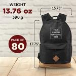 DISCOUNT PROMOS Custom Multipurpose Laptop Backpacks Set of 80, Personalized Bulk Pack - Lots of Features for Everyday Use, Perfect for Employess, Businessman - Black