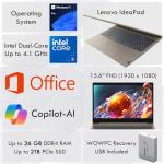 Lenovo Ideapad Laptop with Office, 40GB RAM
