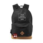 DISCOUNT PROMOS Custom Multipurpose Laptop Backpacks Set of 40, Personalized Bulk Pack - Lots of Features for Everyday Use, Perfect for Employess, Businessman - Black