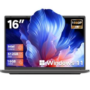 DERE 16" Gaming Laptop with Backlit Keyboard