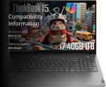 Lenovo ThinkBook 15 Gen 4 Business Laptop (15.6" FHD Anti-Glare, Intel 10-Core i7-1255U, 40GB RAM, 1TB SSD), Fingerprint, 1080p Webcam, Thunderbolt 4, Ethernet, Wi-Fi 6, Win 11 Pro w/Copilot, Grey