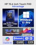 HP 2025 15.6" Touchscreen Laptop with 64GB RAM