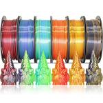 MIKA3D 6-Pack Dual Color Silk PLA Filament Bundle