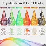 MIKA3D 6-Pack Dual Color Silk PLA Filament Bundle