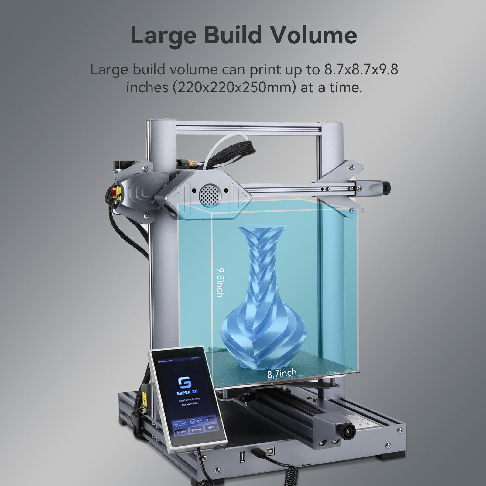 Auto Leveling FDM 3D Printer, Gray - USA