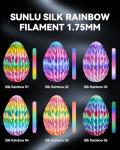 SUNLU Silk Rainbow PLA Filament 1.75mm 1kg