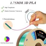 LOVOON Tricolor Silk Rainbow PLA Filament 1.75mm