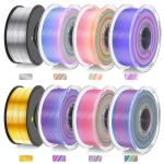 JAYO Multicolor Silk PLA Filament Bundle, 8 Rolls