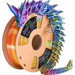 Tri-Color Rainbow Silk PLA Filament 1.75mm