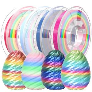 Rainbow Silk PLA Filament Bundle - 1.75mm 4-Pack