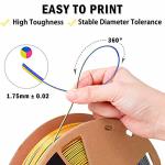 Tri-Color Rainbow Silk PLA Filament 1.75mm