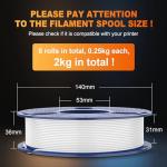 SUNLU 1.75mm ABS Filament 8-Pack Bundle