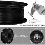 Black Carbon Fiber PETG Filament 1.75mm - 1KG