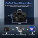 Black Carbon Fiber PETG Filament 1.75mm, 1kg