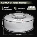 YXPOLYER Nylon 3D Printer Filament 1.75mm White