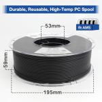 Black Nylon Glass Filled 3D Printer Filament 1kg
