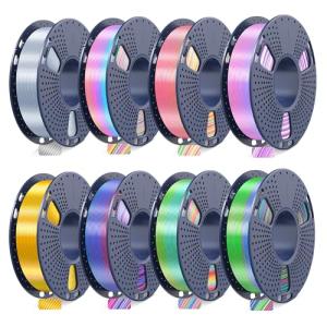 JAYO Multicolor Silk PLA Filament Bundle, 8 Rolls