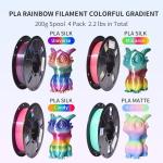 Rainbow PLA Filament Bundle - 4 Spools