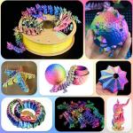 Tri-Color Rainbow Silk PLA Filament 1.75mm