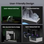 UniFormation GK3 (T) Resin 3D Printer 16K High Resolution LCD with COB Light Source Smart Heating System & Smart Feeding System & App Control Easy Printing 8.3 x 4.7 x 9.5inch Large Build Volume