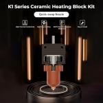 Creality K1C 3D Printer Bundle with ﻿Creality K1/K1 Max/K1C Ceramic Heating Block Kit, Quick Swap Nozzle Kit, All-Metal Integrated Design Kit for K1 Series 3D Printers
