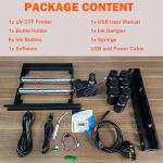 UV Printer A4 UV DTF Printer Machine Higher Resolution UV Printer Machine with Vacuum Platform and Bottle Holder for Phone Case Glass Cups Stickers Wood Acrylic Leather ABS PVC (A4 UV XP600)