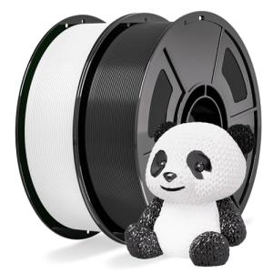 iSANGHU 3D Printer PLA Filament Black+White,30-300mm/s Neatly Wound 3D Printing Filament 2kg (4.4lbs),Pla for Bambu Lab 3D Printer,AMS,AMSLite, Pla Filament 1.75mm Dimensional Accuracy +/- 0.02mm